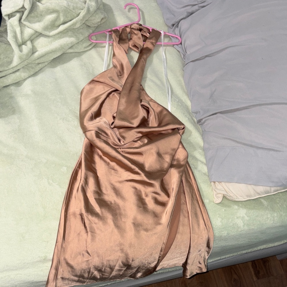 Hello Molly Backless Dress in Bronze